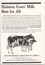 Holstein-Friesian Association of America 1915 Print Ad Milk Nutrition