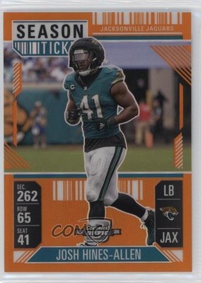 2024 Contenders Optic Season Ticket Orange Prizm /75 Josh Hines-Allen #26 1q1l