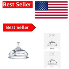 Safe Silicone Replacement Nipple for Babies 0-3 , 2 Slow Flow Units