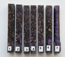 Resin pen blank woodturning - Poison Ivy & Gold leaf