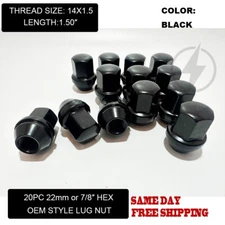 20pc Black 14x1.5 Fit Jeep Grand Cherokee Gladiator Factory Style 1.5" Lug Nut
