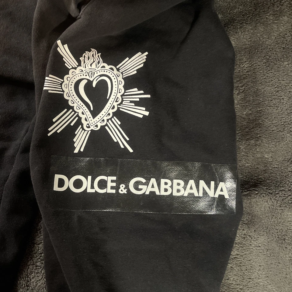 DOLCE & GABBANA Cotton Track Jogging Pants with Sacred Heart Logo Black - Image 3 of 4