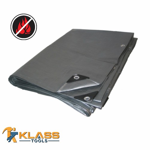 12 Mil. Heavy Duty Silver Fire Retardant Tarp (40 Sizes Available) - Picture 2 of 2