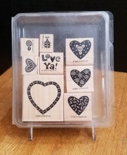 Stampin Up Love Ya 1999 Set Of Set Of 8 Stamp Set Stamps Heart Hearts