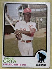 1973 Topps Jorge Orta Baseball Rookie Card RC #194 White Sox 2nd Base Low Grade