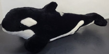 Sea World Orca Killer Whale Plush 13" Black White Stuffed Animal Toy