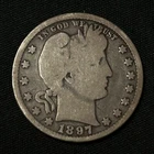 1897 Silver Barber Quarter Philadelphia Mint Good Condition