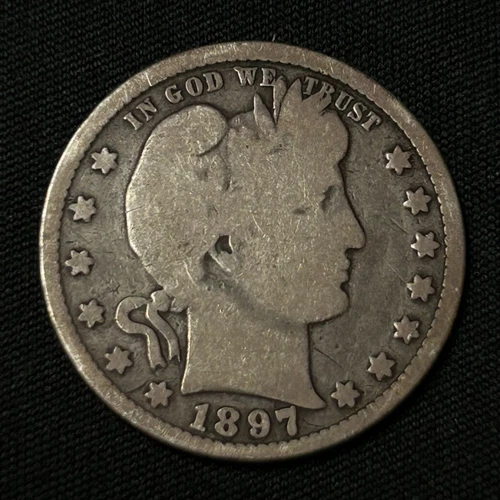 1897 Silver Barber Quarter Philadelphia Mint Good Condition