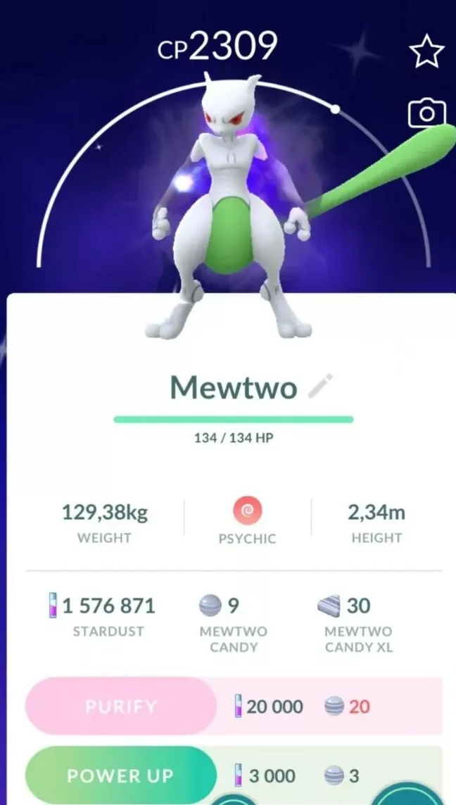 MEWTWO SHINY POKEMON GO, MEWTWO con BOLA SOMBRA POKEMON GO