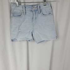Old Navy Slouchy Straight High Rise Shorts Blue Girls Size 7
