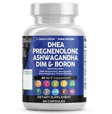 DHEA 200Mg Pregnenolone DIM Ashwagandha Hormone Support Pills 60 Ct