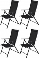 Gartenstuhl Klappstuhl Hochlehner 4Er Anthrazit Klappbar Terrasse Balkon Gastro