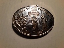 Liberty Centennial Statue of Liberty 1886-1986 Belt Buckle 2 1/2'' x 3 1/4''