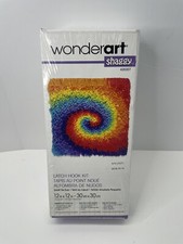 Wonderart Shaggy Latch Hook Kit Tie Dye Rug Mat 12"x12" NEW SEALED-426307