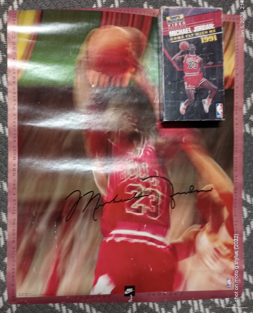 NBA Michael Jordan Lot of Collectible Book Poster VHS Chicago Bulls Basketball