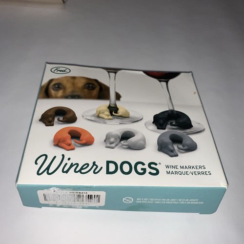 Winer Dogs Set of 6 Wiener Dog Dachshund Wine Glass Marker Charms New