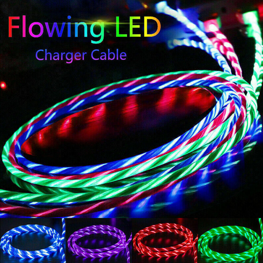 LED Fast Charging USB Charger Cable For iPhone 14 Pro Max 13 12 /XS Max/XR/X/8/7