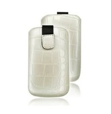 Housse Etui Pochette Croco Iphone 4 4S Blanc