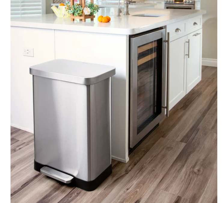 QualiaZero QZ10032 20 gal Stainless Steel Step On Kitchen Trash Can eBay