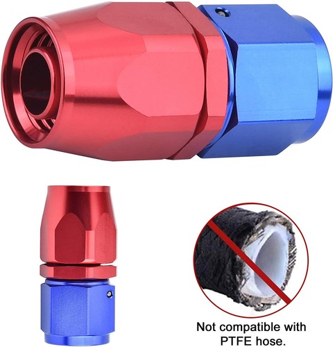 6AN 8AN 10AN Swivel Hose End Fitting 0/45/90/180° for Braided CPE Fuel Line 2PCS - Picture 29 of 61