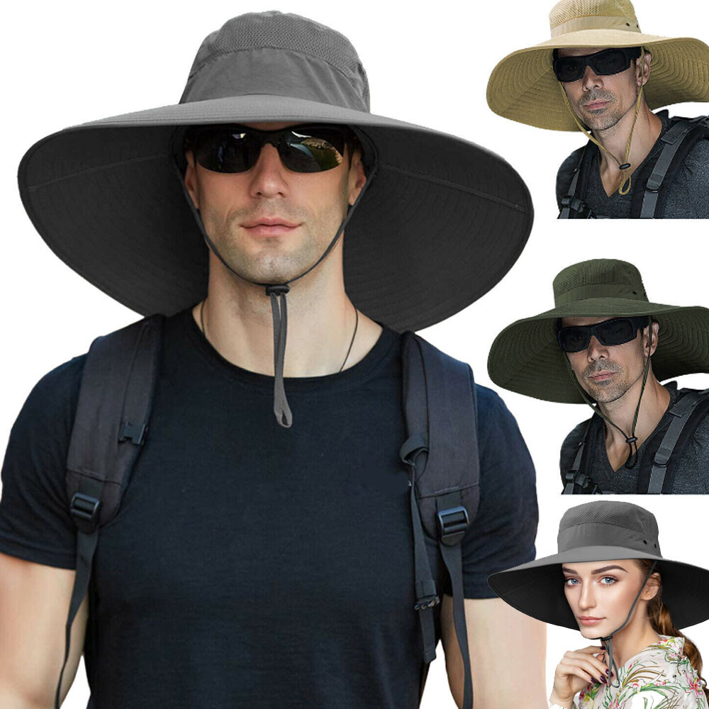 Men's UV Protection Bucket Hat for Summer Fishing and Outdoor Activities with Wide Brim