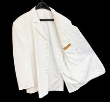 Men's Unique White Tuxedo Jacket 6-Button Andrew Fezza with Satin Lapel Size 40R