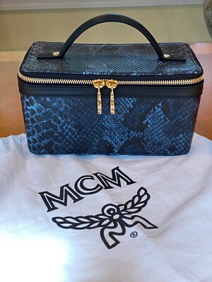 dark blue mcm bag
