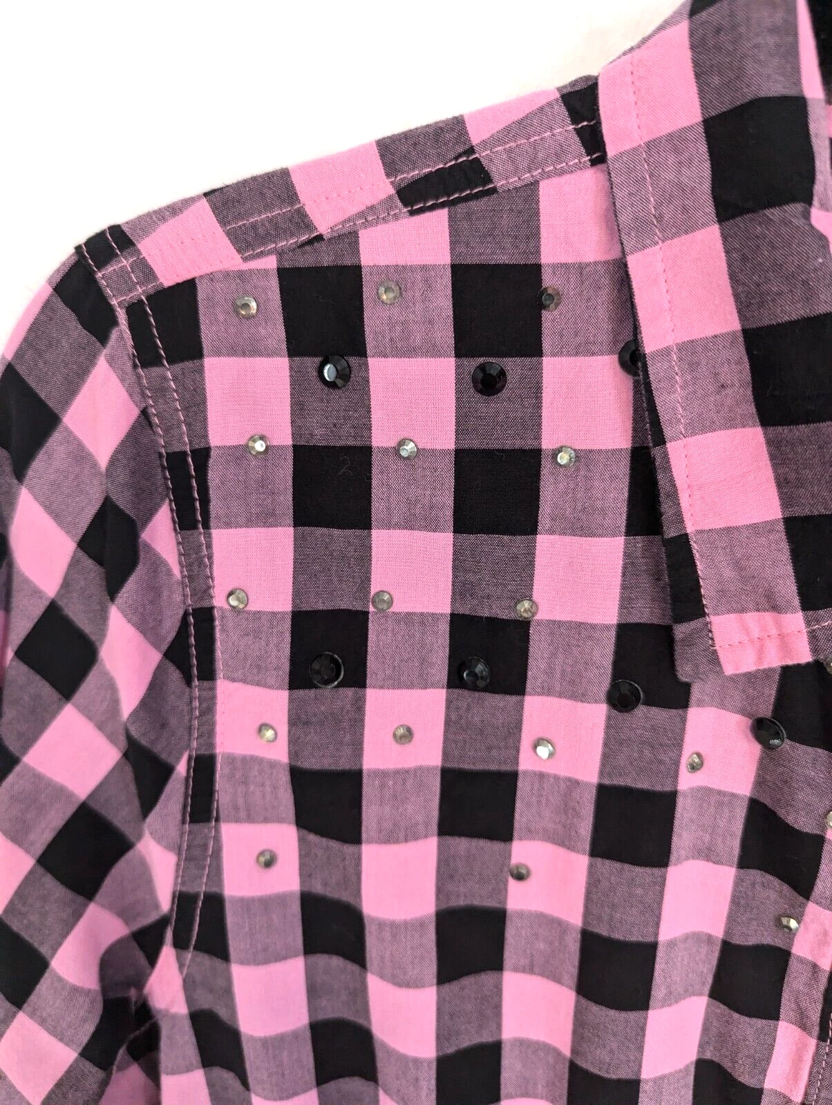 UNDERCOVER Abito donna rosa Victoria's Secret grande rosa nero a quadri borchie a strati