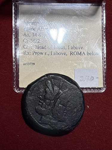 República Romana AE como Anónimo después de c.211 aC Cabeza de Janus Rev Prow - Imagen 6 de 9