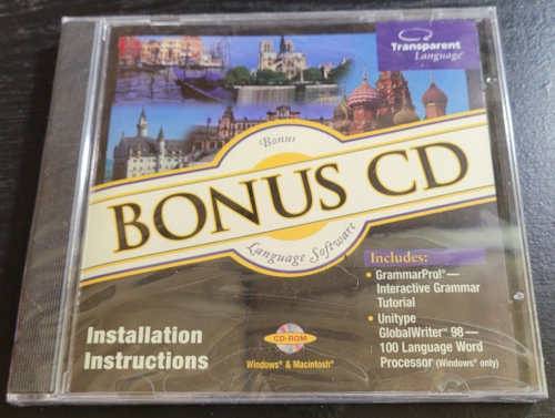 Transparent Language Bonus CD CD-Rom  Software Sealed - Picture 1 of 2