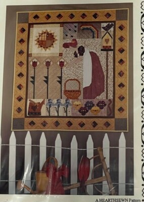Hearthsewn Quilt Pattern IN A QUILTERS GARDEN Memorable Wall Design 33''x36'' 