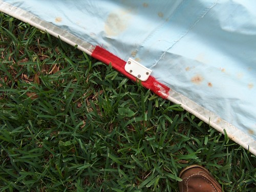 Hobie 16 Sail Main And Jib - Heavy Rust Stains - needs some repairs - Picture 11 of 23