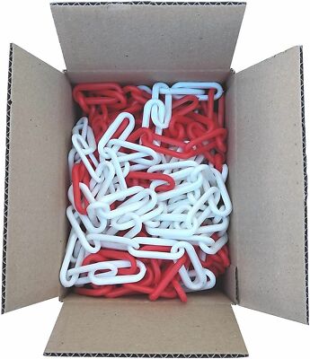 Parkkette aus Kunststoff, weiß und rot, 6 mm 5 bis 100 Meter