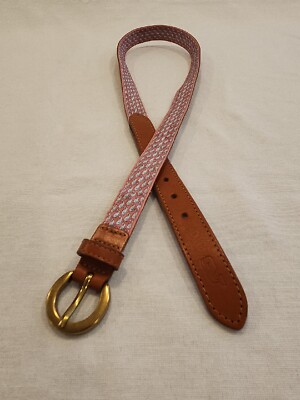 Vineyard Vines Brown Leather Belt with Gold Whale Buckle s-l400.jpg main image 2