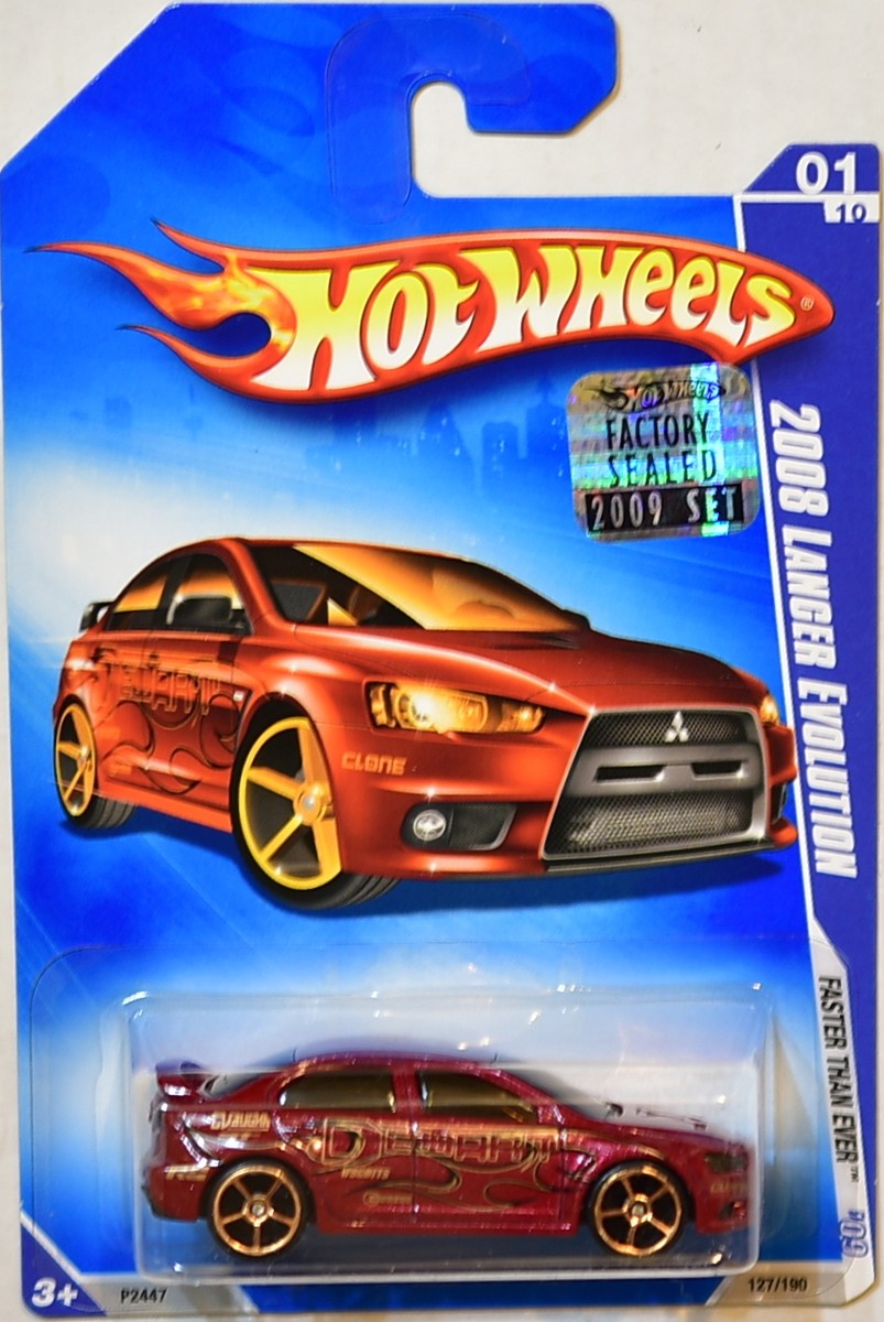 HOT WHEELS 2009 FASTER THAN EVER 2008 LANCER EVOLUTION #01/10