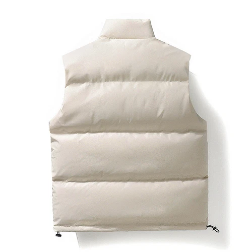Stand Collar Men's Cotton-Padded Waistcoat Winter Gilet Thickened Thermal Vest - Picture 5 of 22