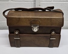 Marsand Brown Hard Camera Bag Case Blue Interior Made in USA W/ Key Vintage 70's