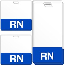 8 Pcs RN Badge Buddy Horizontal Vertical Heavy Duty Tags for Nurses Blue