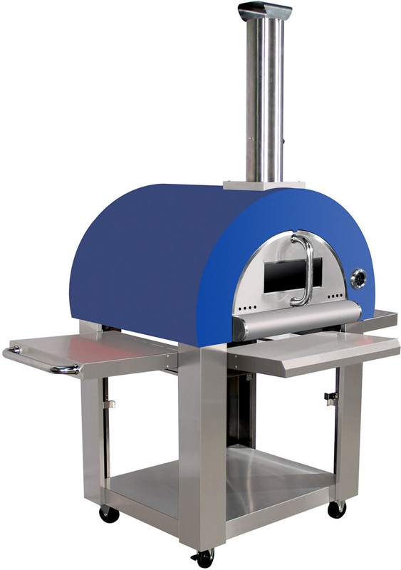 Outdoor Stainless Steel Artisan Wood-Fired Charcoal Pizza Oven BBQ Grill - BLUE