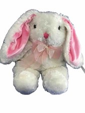 Dan Dee Collectors Choice White Bunny with Floppy Pink Ears 14   Easter