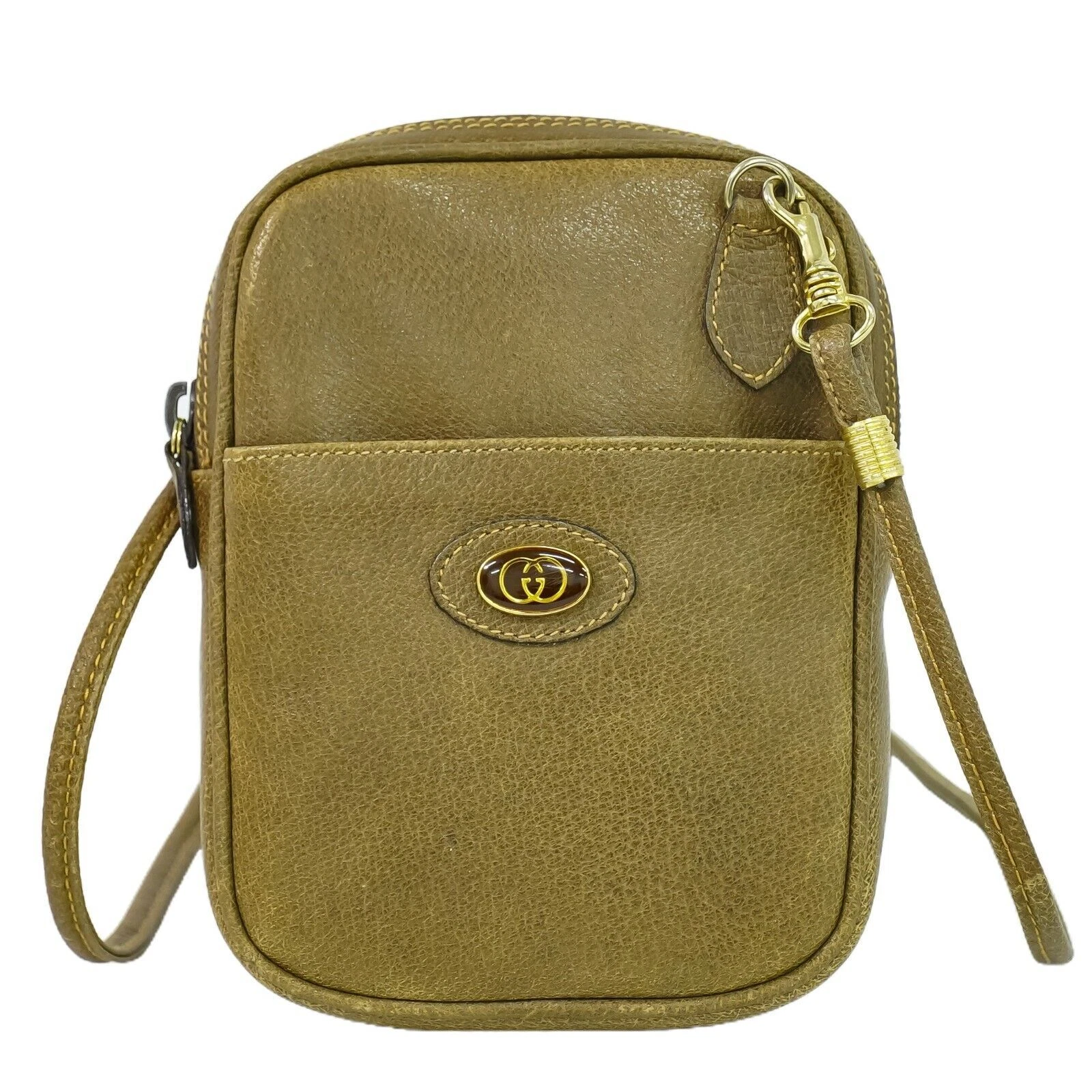 Sac à bandoulière Gucci en cuir beige authentique