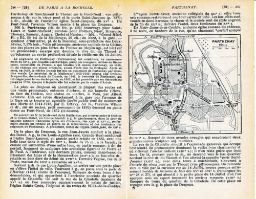 79 Parthenay 1934 pt. plan ville orig + guide (3 p.) St-Laurent Château Couldre - Foto 1 di 1