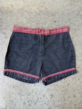 Vintage Men  s Puritan Sz. 32 Swim Trunks 70s Plaid Denim Shorts 3.5  Inseam