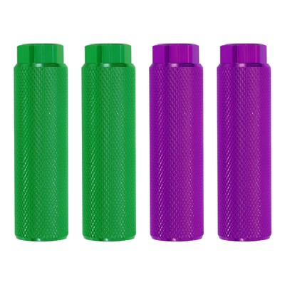 4 Pack Aluminum Alloy Bike Pegs Anti-Skid Fit 3/8 Inch Axles Green/Purple