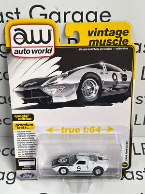 AUTO WORLD 1964 Ford GT40 White 1:64 Diecast Vintage Muscle | eBay