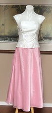 David Bridal Pink Skirt Sz 8 & Michaelangelo White Strapless Corset Zip Up Sz 6