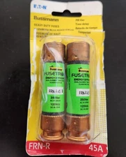 EATON Bussman BP/FRN-R-45 45 amp Time Delay Cartridge Fuse.  2 fuses per package