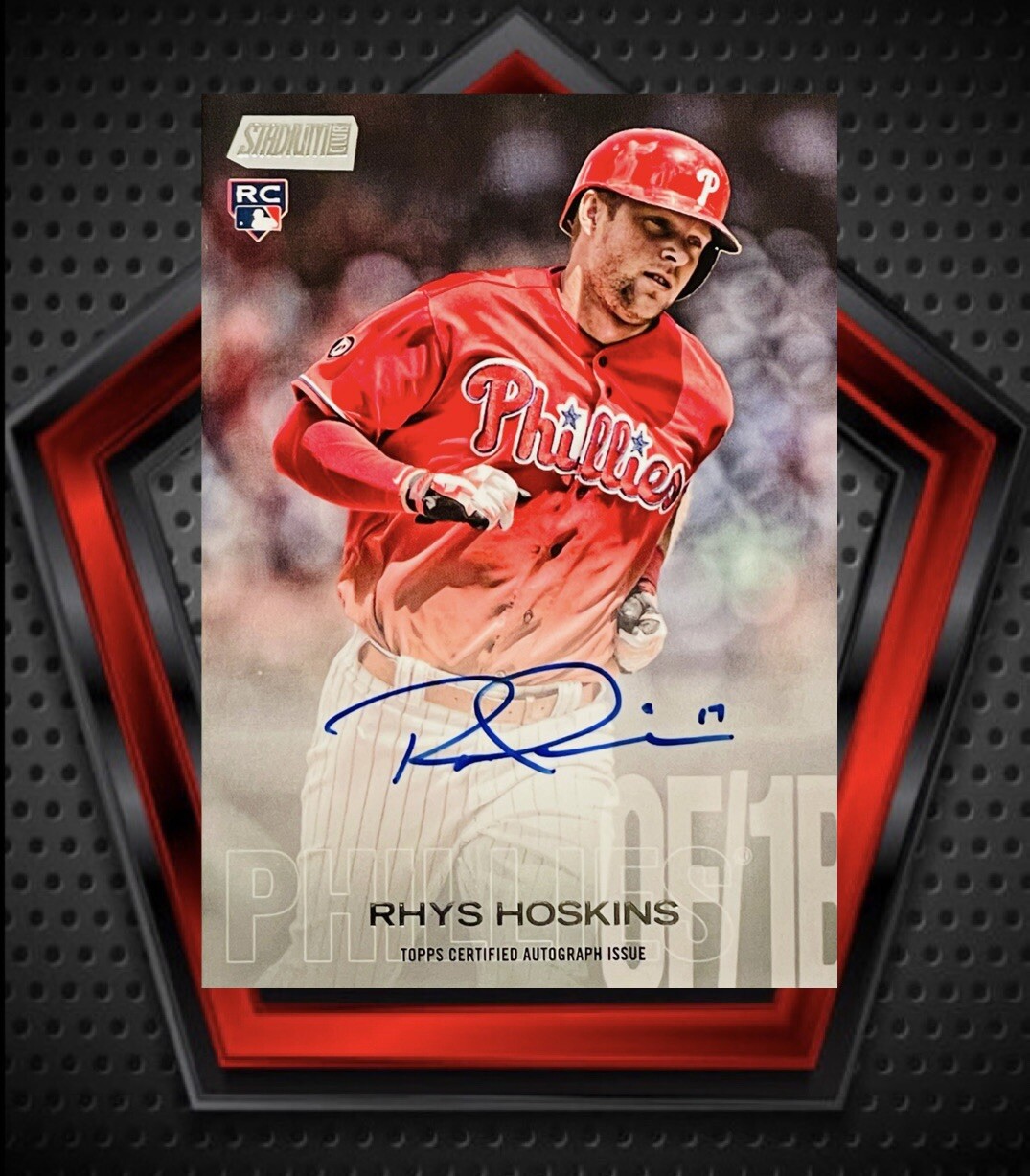 Rhys Hoskins RC Auto 2018 Topps Stadium Club #SCA-RH Phillies - Brewers MLB