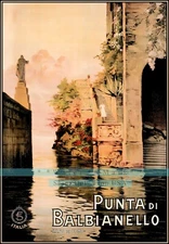 Punta Di Balbianello 1925 Italy Vintage Poster Print Retro Style Travel Wall Art