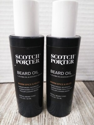 #ad Scotch Porter Beard Oil. Warm Spice amp; Musk. 1.7 Fl Oz EACH 2PK BUNDLE $28.48
